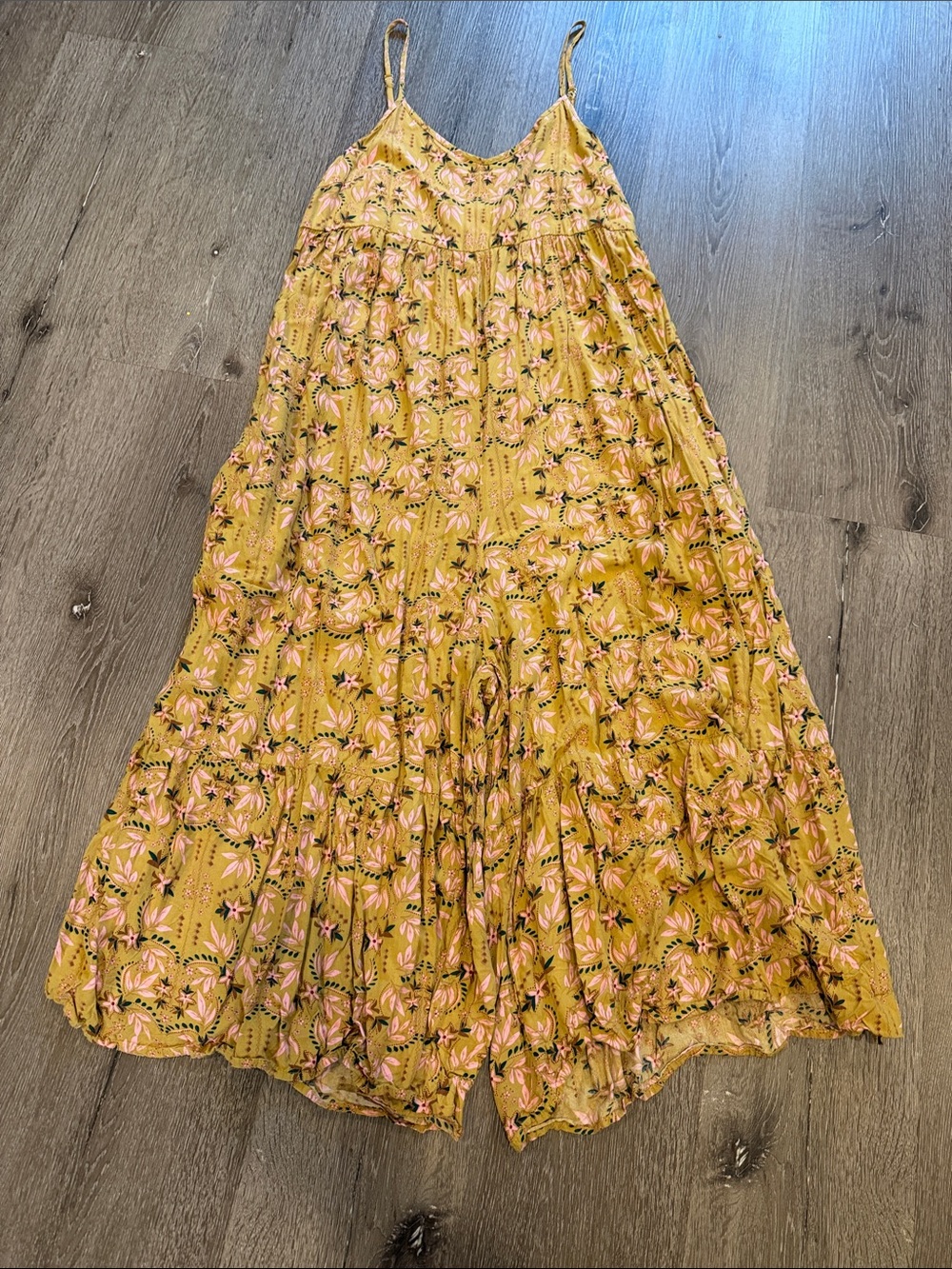 NATURAL LIFE Yellow Floral Tiered Jumpsuit Romper